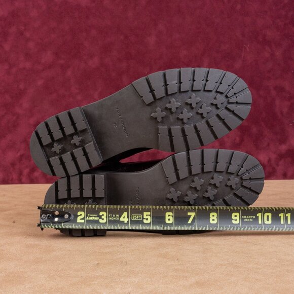 Tory Burch Wmn Miller Shearling Lined Burgundy Leather Zip Combat Boots sz 7 - Picture 5 of 9